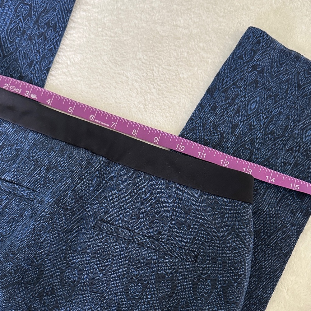 Zara Basic Black and Blue Patterned Trousers - Picture 4 of 6